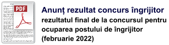 Anunț rezultat concurs îngrijitor rezultatul final de la concursul pentru  ocuparea postului de îngrijitor  (februarie 2022)
